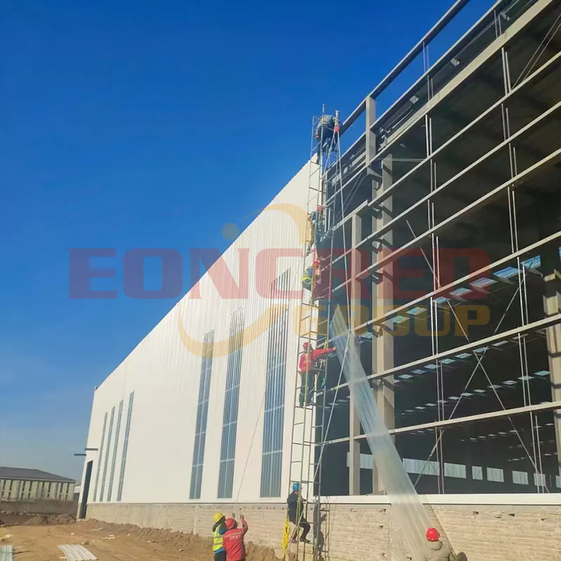 Bâtiment préfabriqué industriel de structure en acier d'atelier préfabriqué en métal de coût bas et de haute qualité