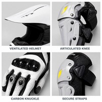 Ensemble de protection pour moto tout-terrain, casque, gants, genouillères, coudières, kit de protection complet pour le motocross pour adultes