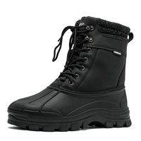 Bottes de neige d'hiver chaudes imperméables à la mode pour les hommes de port en plein air bottes de cheville à lacets thermiques en plein air antidérapantes chaussures de neige