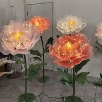 Grande fleur artificielle en soie lumineuse, ouvrant et fermant électriquement, faite à la main, 60 cm, couleur personnalisable pour la maison