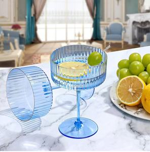 Elegante diseño clásico Vintage 300ML acanalado plástico Coupe gafas <span class=keywords><strong>de</strong></span> cóctel para el hogar y la fiesta - Product Image 4