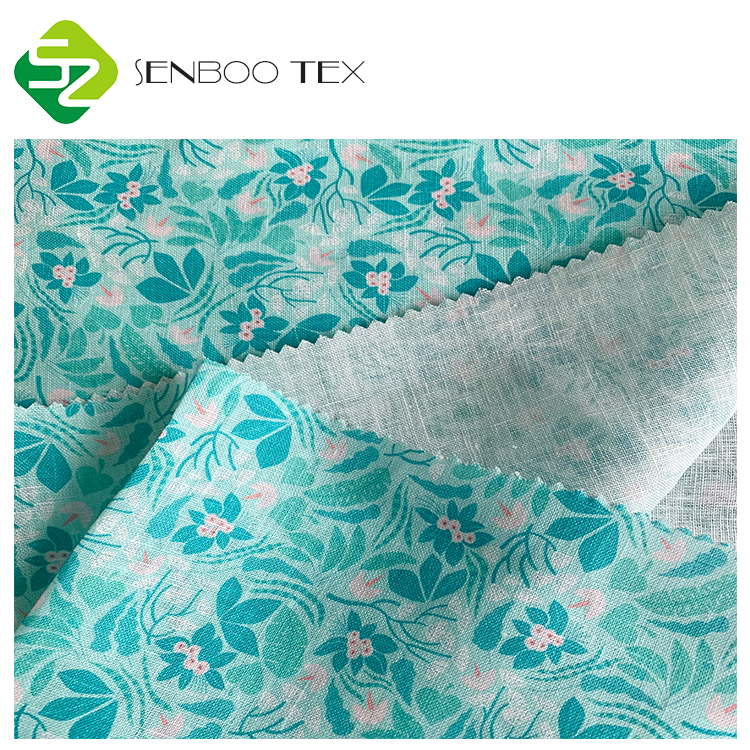 Экологичные решения, 100% чистая льняная ткань, цифровая печать, мягкая для платья