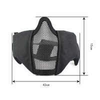 Masque de protection tactique unisexe en nylon 1000D MK034 pour paintball/extérieur, demi-visage intégré pour jeux CS