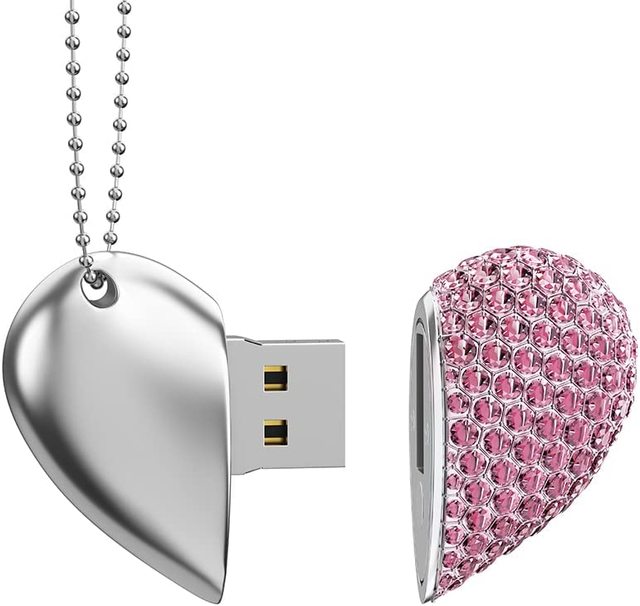 Original Crystal Usb Flash Memory Stick 8gb 16gb 32gb 128gb Usb 2.0 Pen Drive 64gb Heart Shaped Usb Flash Drive