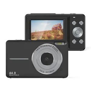 Videocamera digitale HD, videocamera videocamera da 44mp per Vlogging schermo IPS Zoom digitale 16X fotocamera digitale Vlog