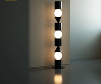 Lampe de sol résidentielle blanche minimaliste moderne nordique italienne à faire soi-même, abat-jour en verre, LED, garantie de 3 ans pour salon et chambre à coucher