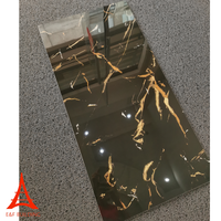 Prix de haute qualité moderne Parquet brillant hôtel intérieur décoratif porcelaine émaillée carrelage mural 40x80 noir doré