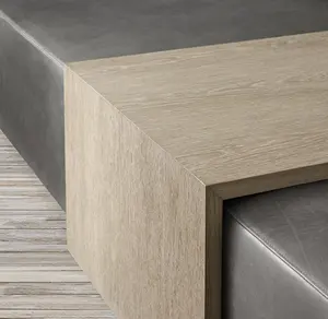 Pont moderne américain en cuir table basse rectangulaire pouf ensemble de meubles de salon pour villa de luxe appartement - Product Image 4