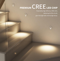 Lampe d'escalier LED intelligente étanche IP65 3W encastrée pour extérieur, avec capteur WiFi, éclairage de sécurité pour jardin et couloir
