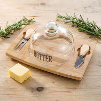 Beurrier en verre nordique avec couvercle et couteau, boîte à beurre hermétique pour le fromage, l'avocat, le gâteau, conservation fraîcheur garantie