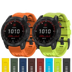 Gran oferta de correa de muñeca de goma suave de liberación rápida de 22mm y 26mm, Correa deportiva de silicona para reloj inteligente para <span class=keywords><strong>Garmin</strong></span> Fenix 7 6 5 <span class=keywords><strong>Epix</strong></span> Gen <span class=keywords><strong>2</strong></span> - Product Image 1