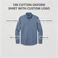 Chemise Oxford pour homme en coton 100% avec logo personnalisé professionnel pour entreprise