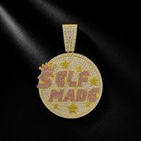 Pendentif circulaire Hip Hop SELFMADE en alliage, accessoire de chaîne cubaine pour rappeur, vente en gros