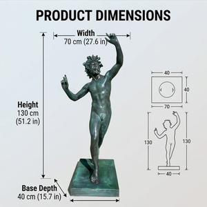 Statue de faon dansant en bronze grandeur nature BSA, sculpture classique romaine antique en bronze de satyre pour villa, hôtel, jardin, aménagement paysager - Product Image 2