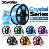 Filamen Printer 3D PETG 1KG Transparan Biru Es Seri Kristal OEM Label Pribadi Produsen Grosir GIGACREA