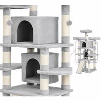 Arbre à chat multi-niveaux moderne en bois et sisal, avec griffoir en peluche, vente en gros du fabricant