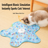Jouet tournant automatique pour chat avec jeu de cache-cache, bâton de stimulation, jouet de chasse à auto-entretenir, soulage l'ennui, fournitures pour chats d'intérieur