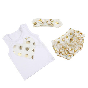 Conjunto de Ropa Casual Personalizada para Niñas, Camiseta, Pantalones Cortos y Diadema, de China - Product Image 6