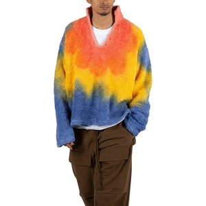 Sweat à capuche Sherpa surdimensionné pour homme, design personnalisé, tendance, chaud, en polaire, tie-dye - Product Image 1