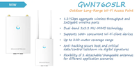 Point d'Accès Wi-Fi d'Entreprise Grandstream GWN7605LR avec Couverture de 250 m, Réseau sans Fil Tidal, Idéal pour Hotspot – Vente en Gros