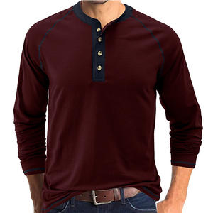 Liquidation ventes hommes grande taille <span class=keywords><strong>chemise</strong></span> décontractée à manches longues col en V boutonné t-shirt haut confort coupe mode travail coupe décontractée - Product Image 2
