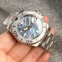 Montre mécanique de plongée Tandorio pour homme avec cadran en nacre, bracelet en acier 904L, mouvement NH35, luminescent