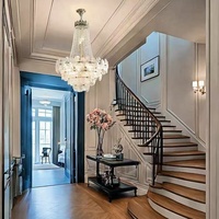 Nouveau lustre en cristal haut de gamme, élégant, vintage, de luxe, pour loft, escalier double hauteur, éclairage de salon
