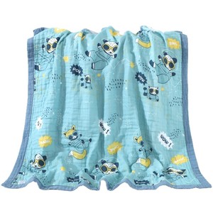 Qidou – couverture en gaze pour bébé, 110x110 Cm, motif animal imprimé, serviette d'emmaillotage pour nouveau-nés et enfants - Product Image 2