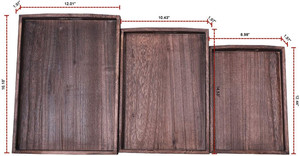 Plateaux de table basse en bois de style ferme personnalisés, plateau de petit-<span class=keywords><strong>d</strong></span>éjeuner <span class=keywords><strong>d</strong></span>écoratif, plateau de service en bois pour lit, canapé, pouf - Product Image 5