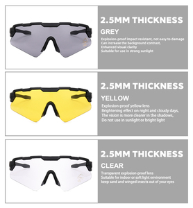 MIL-PRF-32432 ANSI cao tác động bảo vệ mắt paintball chụp kính tùy chỉnh chiến thuật Kính mát 3 ống kính kính đạn đạo - Product Image 4