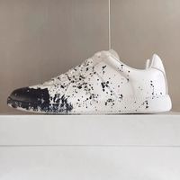 Chaussures de sport en cuir peintes à la main de haute qualité, style graffiti, design bas, décontractées, pour la marche en extérieur et le skate urbain