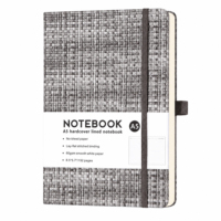Carnet A5 à texture lin personnalisé, journal avec élastique, agenda pour étudiants et professionnels, bloc-notes, papeterie personnalisée avec lien