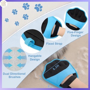 Gant de toilettage pour animaux OEM, surface incurvée violette, pour l'élimination des poils et le massage des chiens - Product Image 3