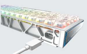 Clavier à projection laser avec construction en métal aluminium et touches PBT, clavier portable - Product Image 5