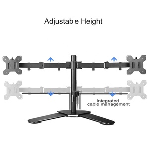 Supporto per Monitor con <span class=keywords><strong>Braccio</strong></span> Regolabile in Altezza in Acciaio Laminato a Freddo per Televisori, Doppio <span class=keywords><strong>Braccio</strong></span>, Dimensione Massima 27'', Compatibilità VESA 50-100mm - Product Image 3