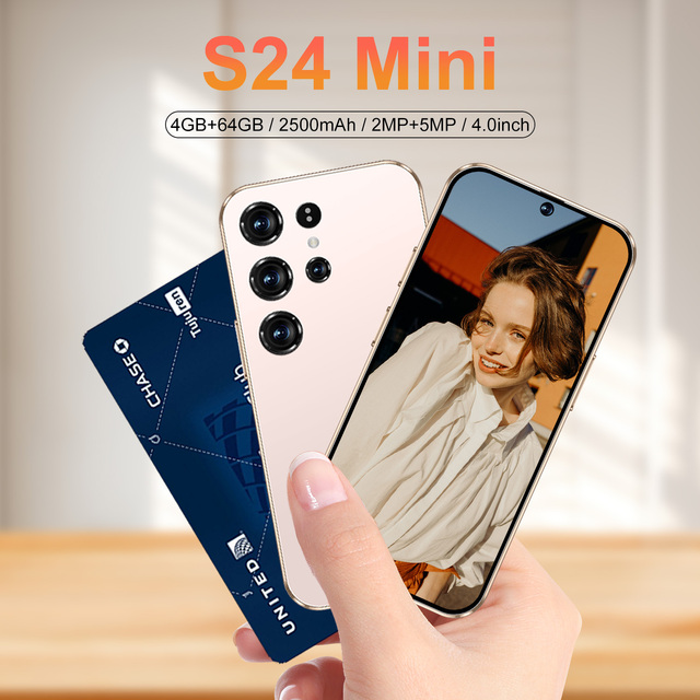 S24 Mini 4.0 Inch  Smartphone MTK6737 4GB+64GB 2MP+5MP Camera Dual SIM Face Unlock Android Global Version Mobile Phone