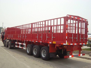 รถพ่วงบรรทุกสินค้าแบบใหม่เอี่ยม 3 เพลา รับน้ำหนักได้ 60 ถึง 100 ตัน พร้อมรั้วเหล็ก - Product Image 3