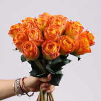 Wein Red Roses Bouquet Seiden rosen Blumen für Mittelstücke Dekoration für Hochzeit 7 Köpfe Rose Blumenstrauß