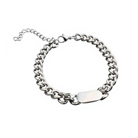 Collier et bracelet unisexe en acier inoxydable style hip-hop, motif géométrique carré, fait main, chaîne de clavicule, vente en gros