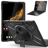 360 Derece Dönebilen Arka Standlı 14.6 İnç Tablet Kılıfı Samsung S8 Ultra X900 için Zırh Kılıf