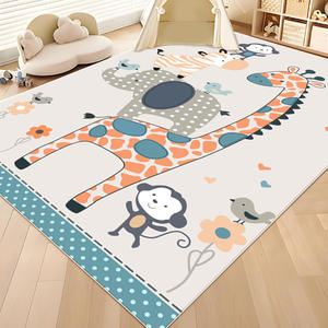 Alfombra infantil con estampado de animales, rectangular, antideslizante, de dibujos animados, para el cuarto de los niños, dormitorio o área de juegos. - Product Image 3