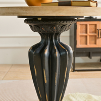 Table basse en bois rustique moderne nordique, durable, avec plateau noir, décorative, facile à assembler, pour salon, salle à manger, maison
