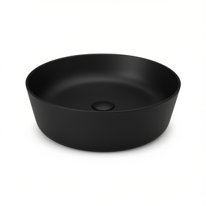 Lavabo rond à poser sur comptoir 48 cm noir mat pour salle de bain - Product Image 3