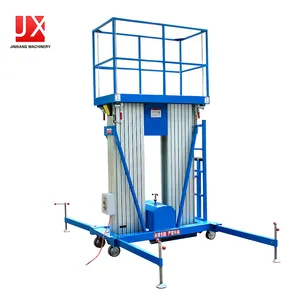 Plataforma de trabalho aéreo interno vertical de 6-14m, elevador com eixo duplo em liga de alumínio, 150-300kg, oferta imperdível