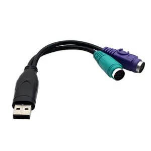 Hot Sell 20CM PS/2 FEMALE to USB 2.0 MALE Converter Cable