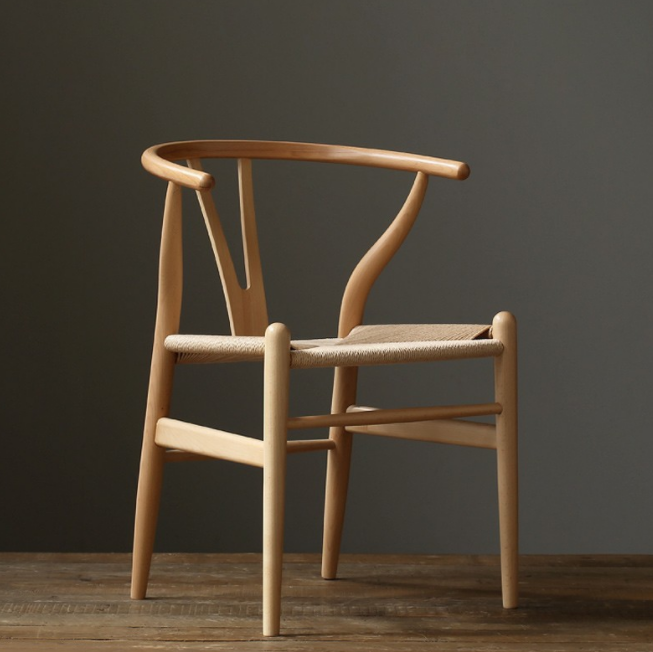 Скандинавский обеденный стул из бука, ореха, дуба, дерева, естественного цвета, черный Wishbone