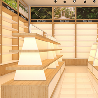 Desain Interior Dekorasi Toko Ritel Kosmetik, Meja Rias, Meja Display Custom, Lemari Display Dinding, Dekorasi Toko