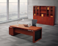 Meubles de bureau commerciaux modernes de luxe KALN, table de direction en bois massif, armoire latérale en forme de L, bureau de direction pour PDG, extensible