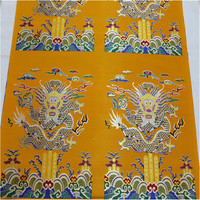 Chinesische traditionelle Brokat Stoff Jacquard Dragon Luxus Rotgold 75cm Stickerei für Hochzeit Braut Braut Sofa Home Textile