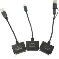 Câble convertisseur de disque dur SATA Type-C/USB 3.0, adaptateur 2 en 1, 5 Gbps, haute vitesse, matériau PVC, conducteur en cuivre pur, SATA 2,5 pouces
